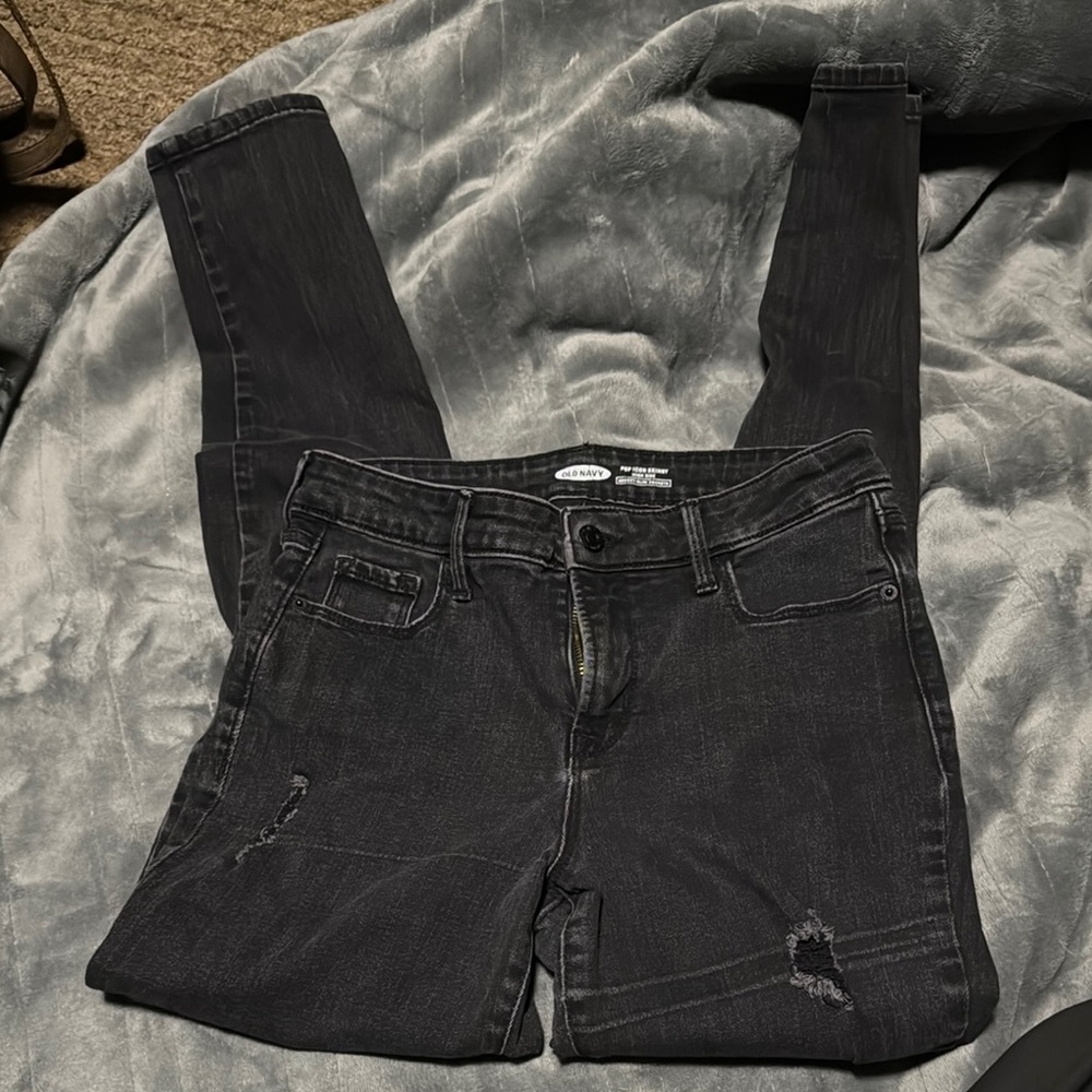 Old Navy Black Skinny Jeans Distressed